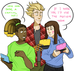 youre-my-boi-micool:  I really like the idea of D.Va and Lúcio adopting Junkrat as their tol Aussie friend. They’re teaching him to play Pokemon.  (Lucio/D.Va/Junkrat is my BROT3) 