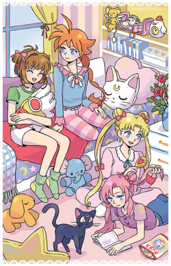 mojgon:  magical girl sleepover!