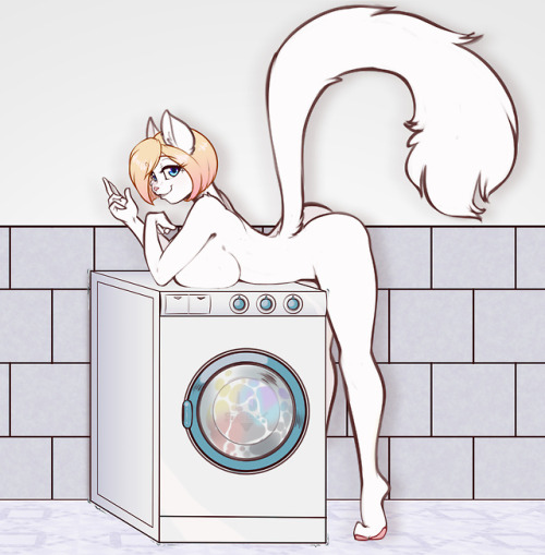 scdk-nsfw:Stream Doodle - Tumblin’Mina doing laundry… but that machine just isn’t performing the sec