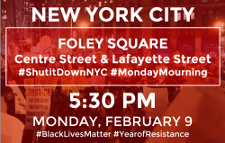 fergusonresponse:  NEW YORK CITYMON FEB 9th - 5:30 PMFOLEY SQUARECentre Street &amp; Lafayette Street