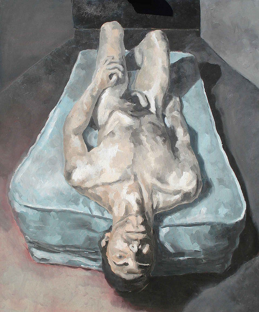 Simone Geraci (Italian, b. 1985), Autoritratto su materasso, 2005. Oil on canvas,