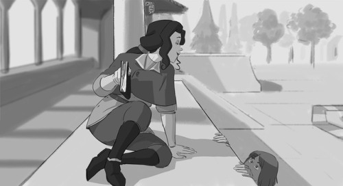 patronustrip: BONUS: Good luck kissHeadcanon #2 Korra will never play any game or go in any adventure without a good luck kiss from Asami. Why? Because she is a PUPPY. Enjoy,patronustrip 