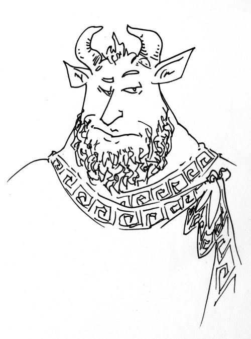 Whatever sketchy thing you’re doing or saying, the minotaur is unimpressed and giving you side-eye f