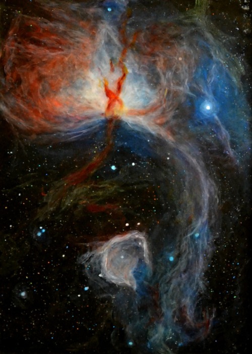 bestof-society6:  ART PRINTS BY ALIZEY KHAN    Flame Nebula   Butterfly Nebula Painting   Andromeda Galaxy   Crab Nebula   Monkey Head Nebula  