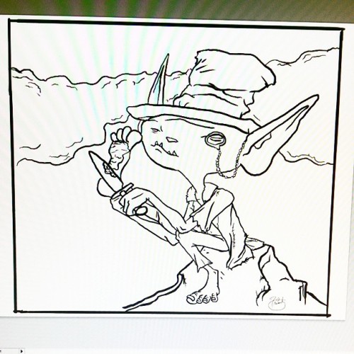 #WIP for How to Speeks Goblin webcomic for www.Nerdarchy.com. Everything looks more dapper with a mo