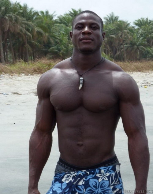 hairyblklvr: Dennis Mulbah, bodybuilder from Liberia. Photos submitted by Alex final set 