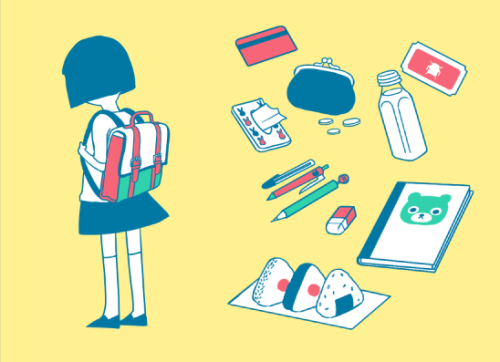 kinwamonster:Nameless OC and the contents of her backpack!
