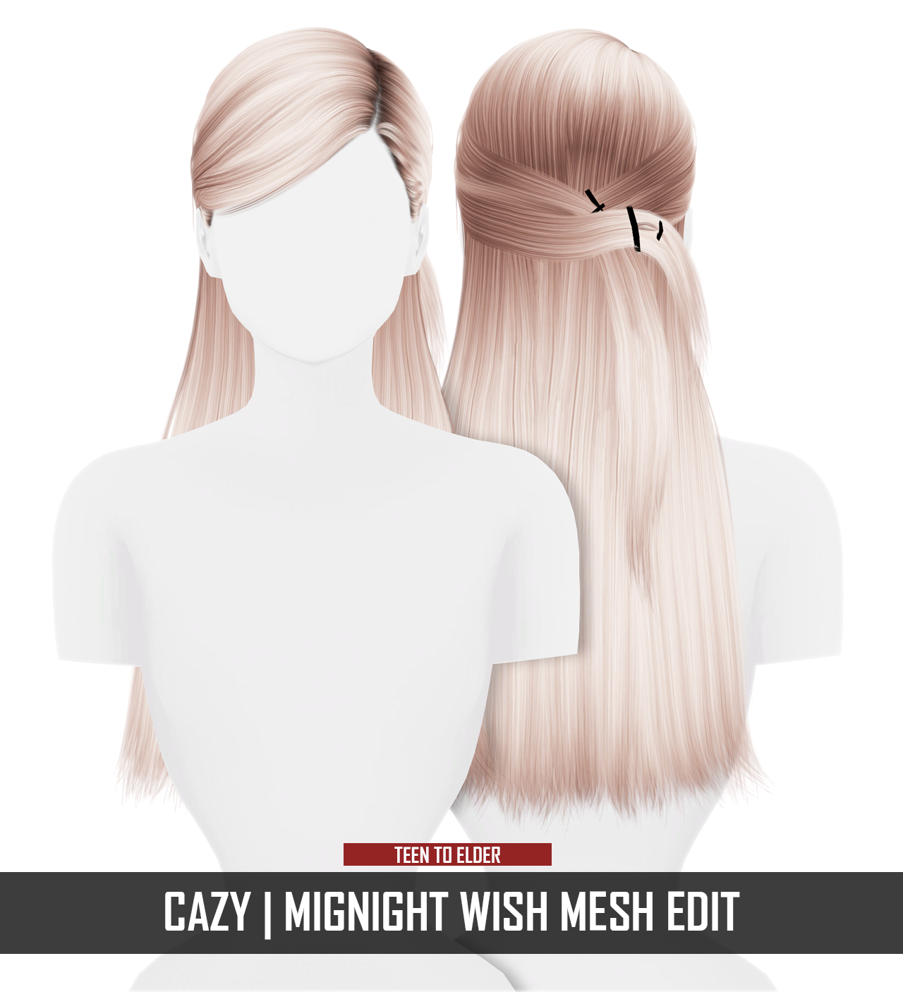 Redheadsims Cc Cazy Mignight Wish Hair