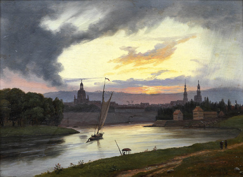 Dresden at SunsetKnud Baade (Norwegian; 1808–1879)1838Oil on panelNationalmuseum, Stockholm, Sweden