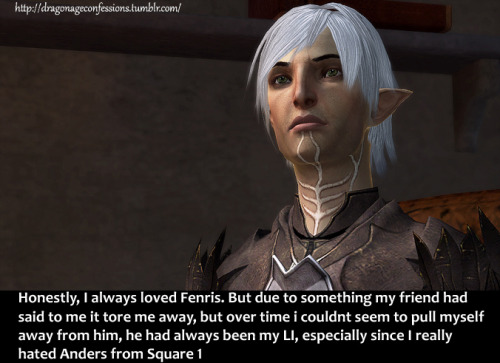 dragonageconfessions: CONFESSION:  Honestly, I always loved Fenris. But due to something my fri