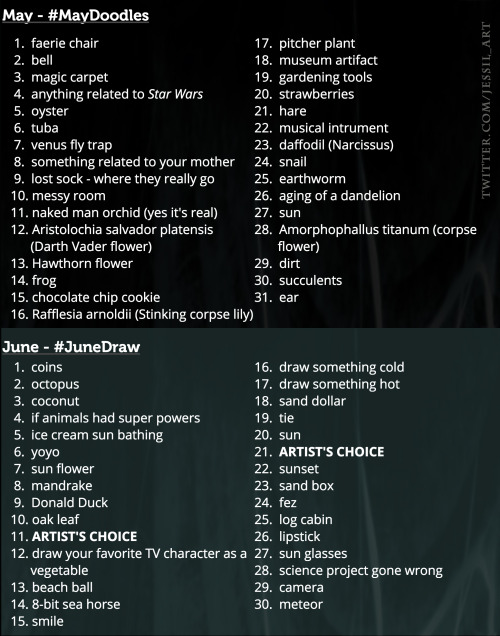 jessiarts:  Decided to create my own drawing challenge, so I present to you all the #YearOfDrawing C