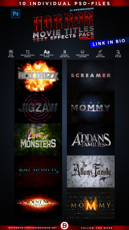 HORROR MOVIE TITLES - Vol.2 | Text-Effects/Mockups | Template-Package by Sahin Düzgün