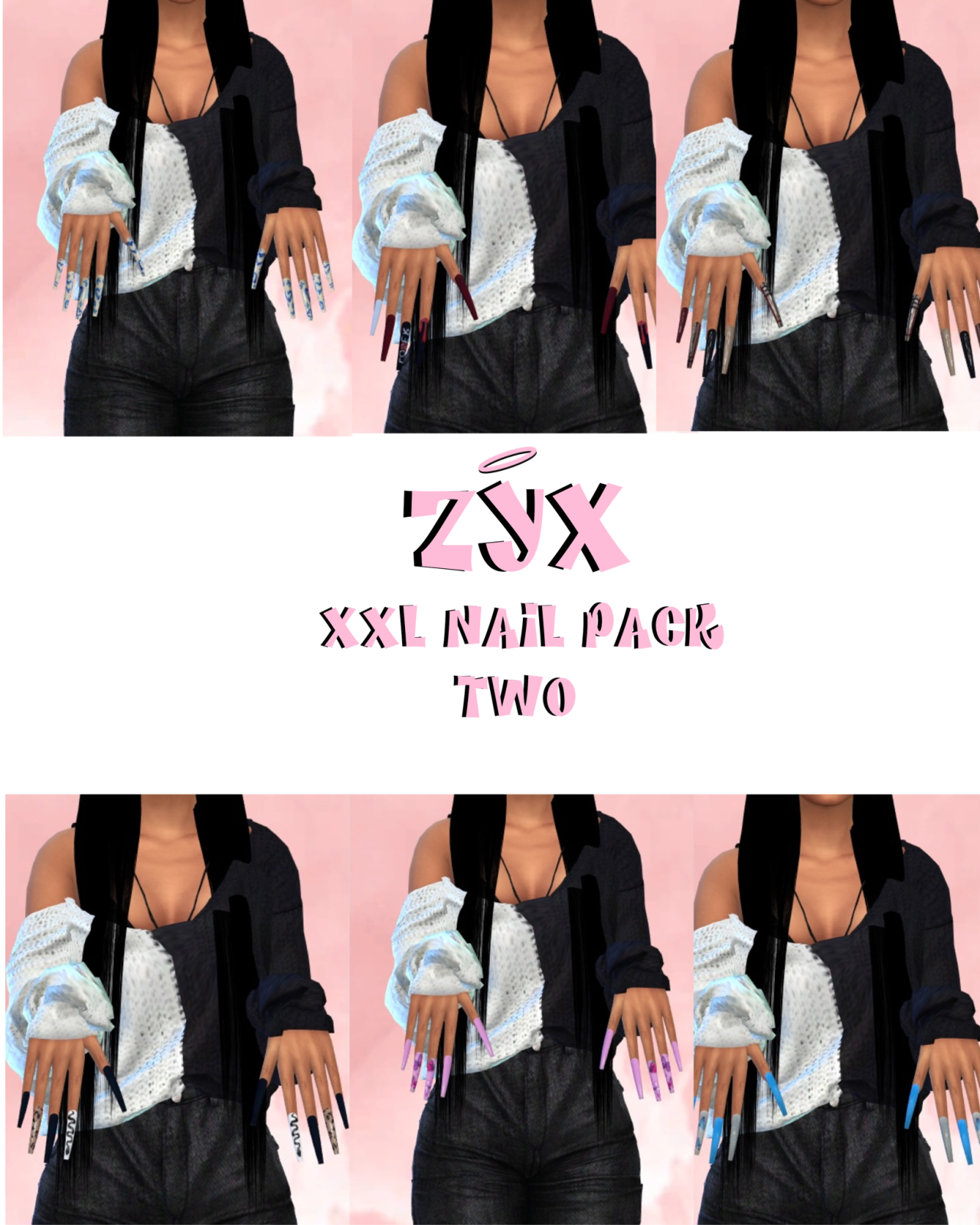 Xxl Nail Pack Iii Zyx In 2021 Sims 4 Tattoos Sims 4 Toddler Sims Vrogue