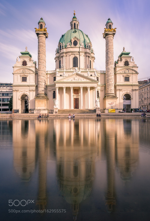 Karlskirche Reflection by pauloqfernandes