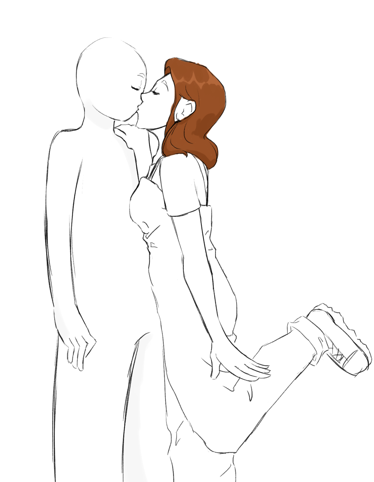 stardewimagines:   could you draw maru and female farmer having their first lips-to-lips