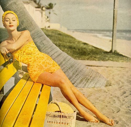 Yellow bathing suit, 1950sPhoto by genibee on flickr 