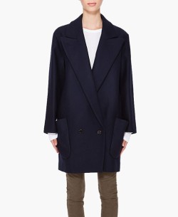 what-do-i-wear:  Navy Longline Double Breasted Cocoon Coat with Oversized Pockets available from Chicnova 