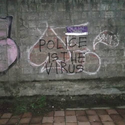 &ldquo;Police is the Virus&rdquo; Seen in Denpasar, Bali, Indonesia