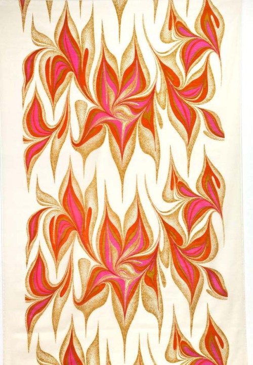 Eleanor & Henry Kuck, textile design Fantasy, 1970s. Elenhank Designer Inc. Illinois, USA. Via G