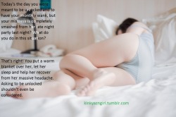 kinkyazngirl:  This is the type of caged sub boy that I want :) One that truly and ONLY cares about needs, pushing away his desperate cock away because it’s irrelevant. More of my original posts here:https://kinkyazngirl.tumblr.com/tagged/OriginalCaption
