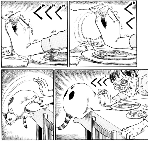 horrorjapan:  axelkatten:  Junji Ito is the best, and I want Cat Diary to get adapted into an anime.  Junji Ito could create a manga about washing dishes and it would still be better than 90% of manga or comics out there. 