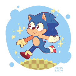 chicinlicin: felt like playing Sonic Colours, then promptly remembered how much it hurts my thumbs~ so I just drew Sonic instead ^^’