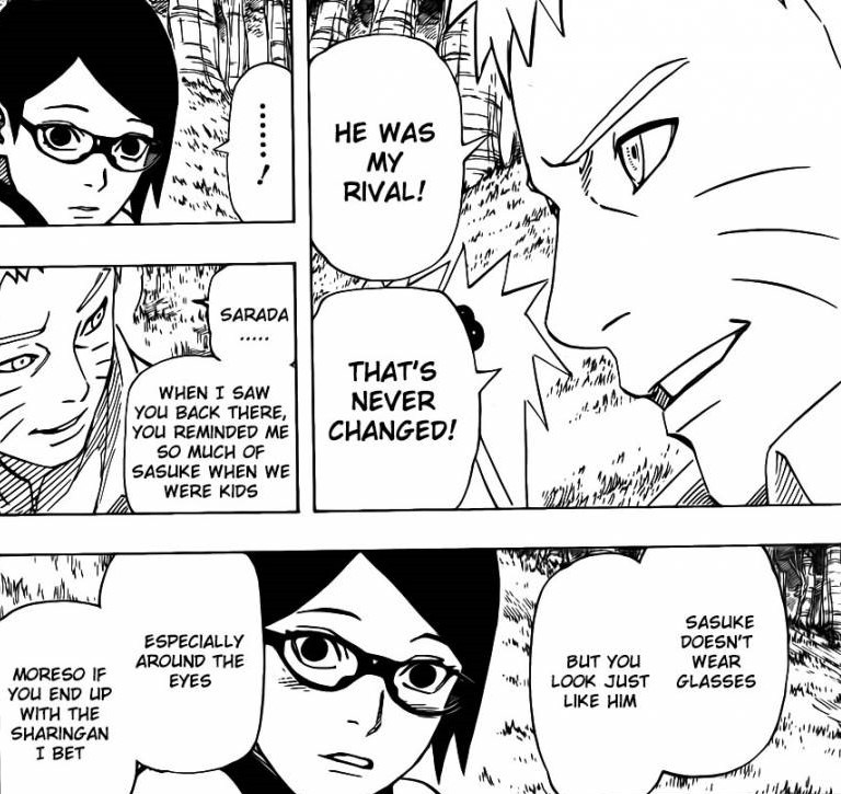 Why doesn't Sarada look like Sakura and doesn't have a single