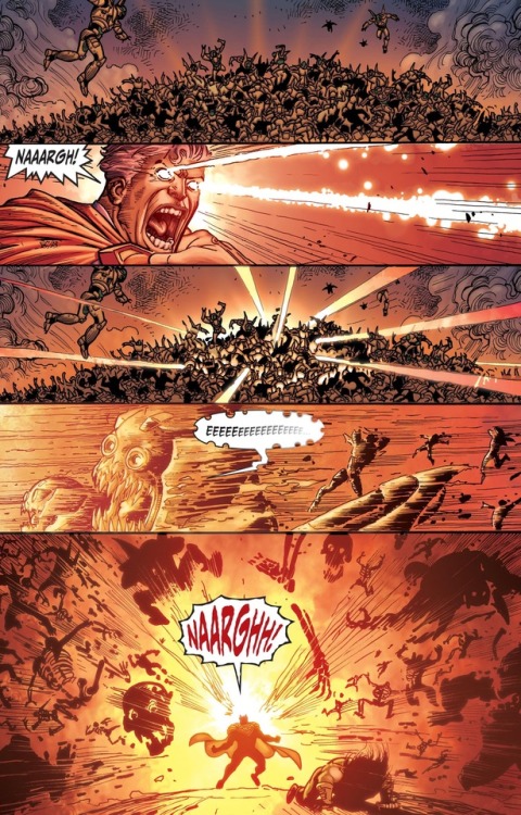 Superman vs. Kalibak.[from Injustice (2013) #8]