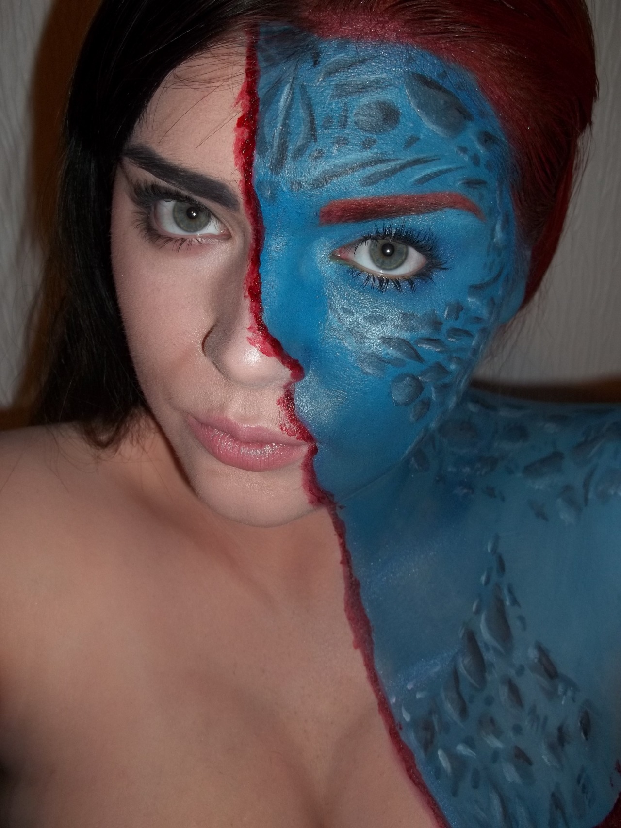 miss-ella-page:  Turned my self into mystique for the night! my favourite X-men!