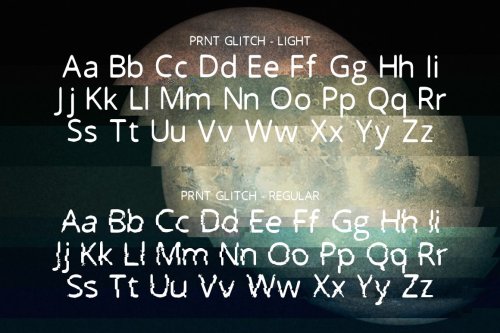 Prnt Glitch Layered Display Fonts by Big Blond Bear