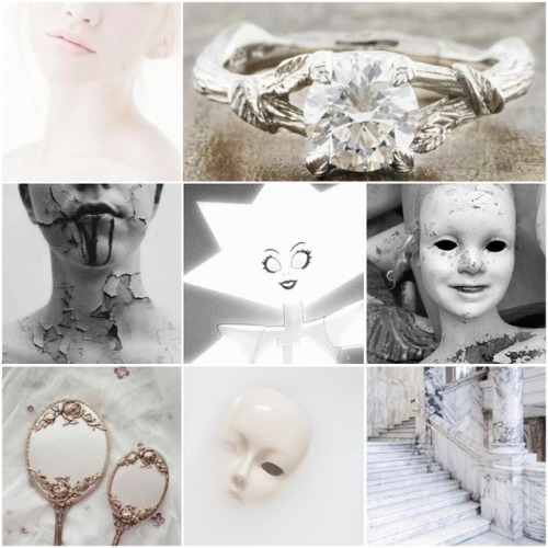 White Diamond Aesthetic with jewelry and broken dolls~