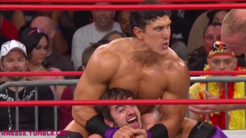 wweass:  WWEass Caps - TNA Bound for Glory 2013: Part 2 Former WWE/NXT Superstar Derrick Bateman recently made his debut in TNA, now known as Ethan Carter III - EC3. God, his body looks fucking incredible! ;) I can’t wait to see him in more matches