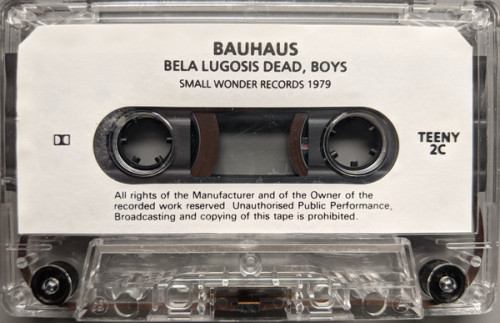 Bauhaus - Bela Lugosi's Dead | 1979 | Format : Cassette, Single | Label : Small Wonder Records