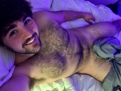 hairy-males:My bed is pretty big. Feel free