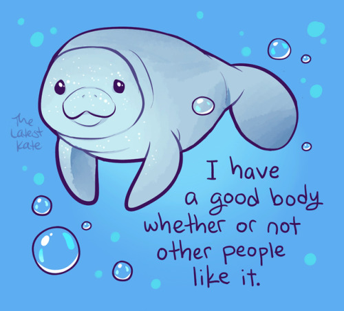 thelatestkate:Body positive manatees ♥°˖✧*•  Shop, Patreon, Book, Mailing List *•. ✧˖°`