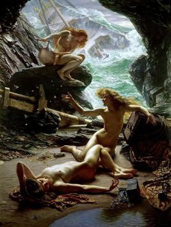 silenceformysoul:Edward John Poynter (1836-1919) -  Cave of the Nymphs storm