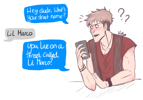 XXX viella-art:  AU where Marco is a foreign photo