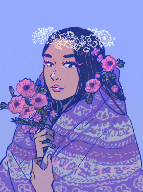 Portrait commission for beautiful Emma! Was requested to be purple / blue / pink / orange dull sunse