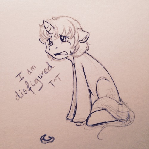 asksweetdisaster:   Your not disfigured! >A<  XD! Aww, poor babbu ;w;