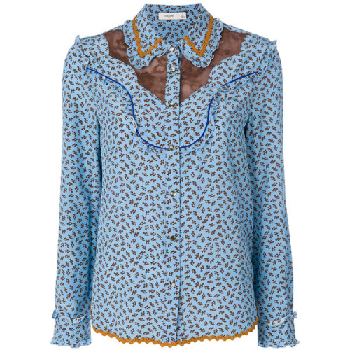 Coach Western Lace Blouse ❤ liked on Polyvore (see more blue lace tops)