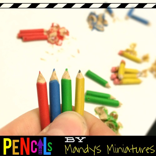 Miniature pencils by Mandy’s Miniatures. Facebook here.