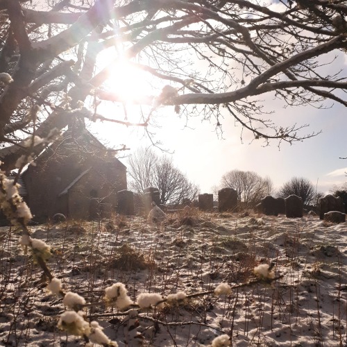 My local church in the winter and the spring.