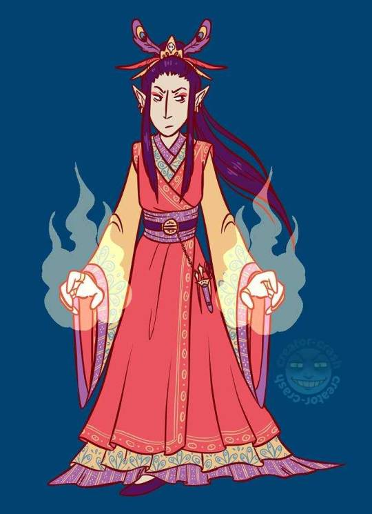 Concept sketch of a High Elf Necromancer, Feng. He's themed after a phoenix and raises the dead from the ashes 🔥 I changed him...