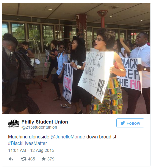 profeminist:  Janelle Monáe and Jidenna Lead Philadelphia March Against Police Brutality