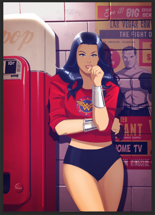 thehappysorceress: Workout Wonder Woman at Ted Grant’s Wildcat Gym by Des Taylor