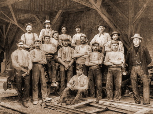 asinglecomma:Miners. Germany. 1900
