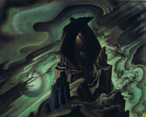 trulyvincent:Kay Nielsen, “Night on Bald Mountain” draft for Fantasia, 1940