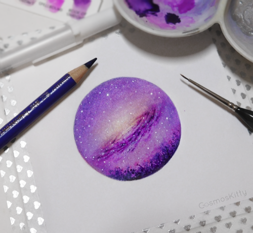 cosmos-kitty:Starry Doodle #9 - First one of the year, trying out a new watercolour set ✨