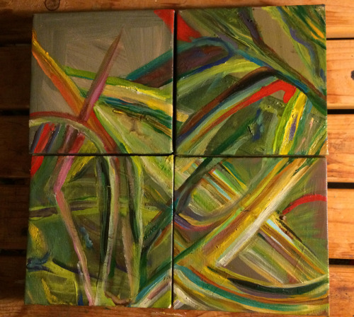 Some brand new painting. Small work as a group of four or as a group of 5 that all fit together. I h