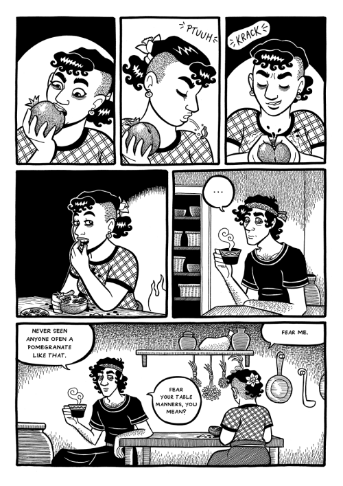 theia-mania-comics:The Family Party 099.And here we see Persephone’s tutorial for how you should NOT
